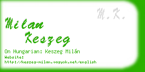milan keszeg business card