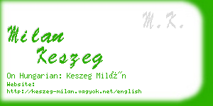 milan keszeg business card